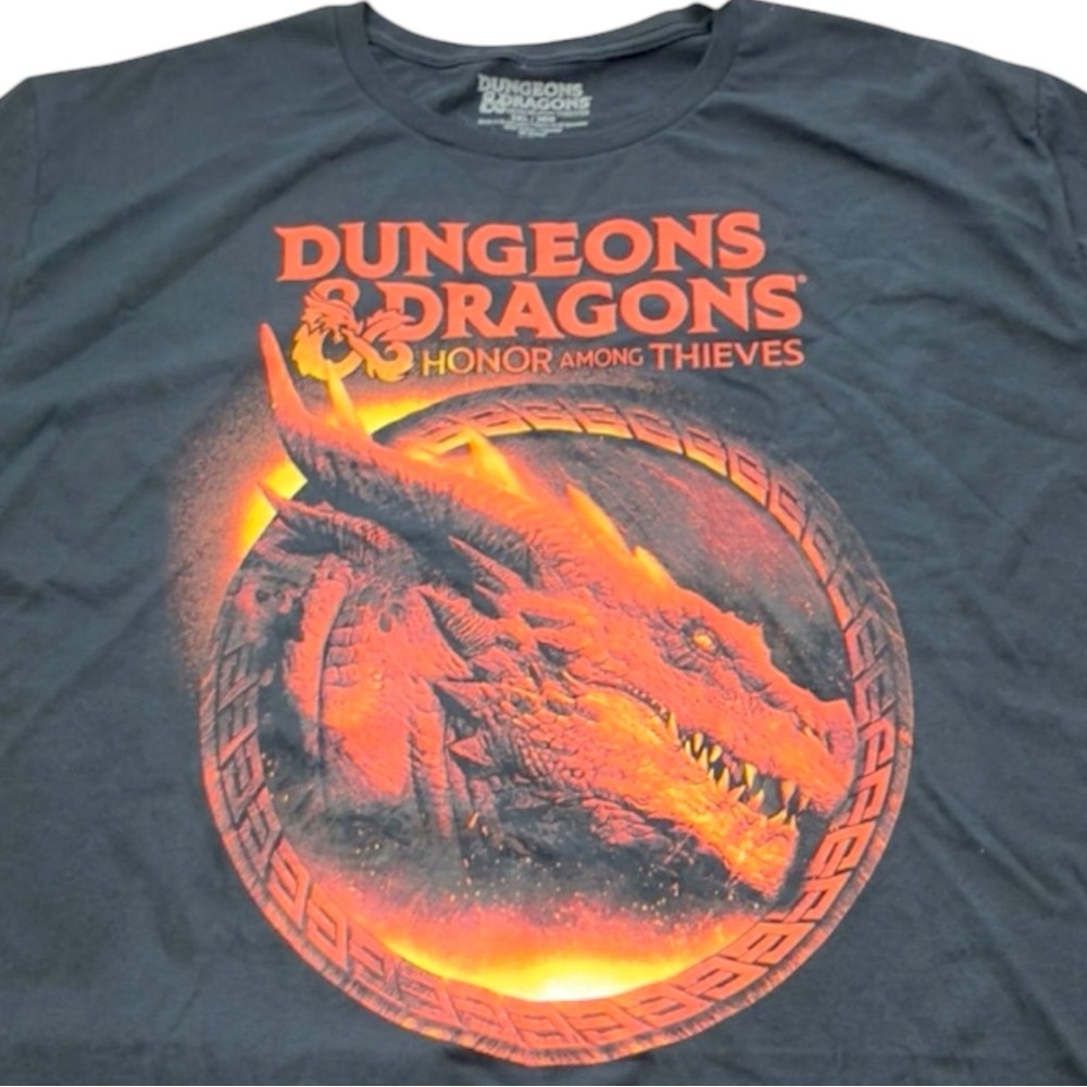 Dungeons Dragons Honor Among Thieves T‎ Shirt Mens 3XL Black Dragon Movie Tee